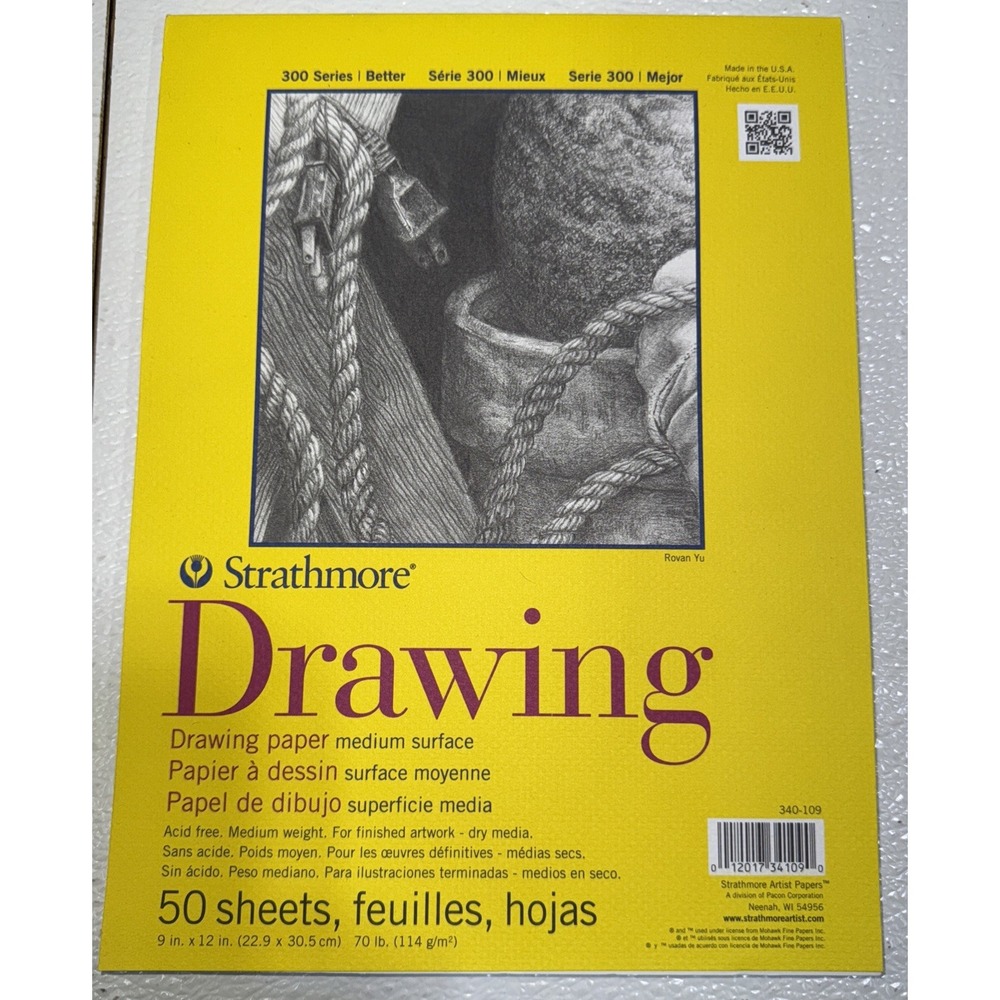 Strathmore Drawing Paper Pad Tape Bound 9"X12"-70lb, 50 Sheets